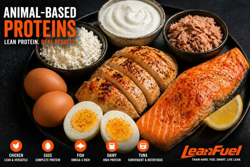“animal based high protein foods for fat loss like chicken eggs and fish”