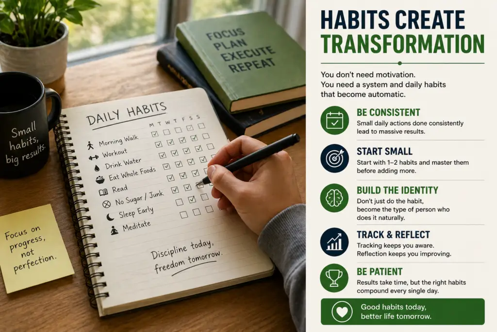daily habits and routine tracking for consistent fat loss results