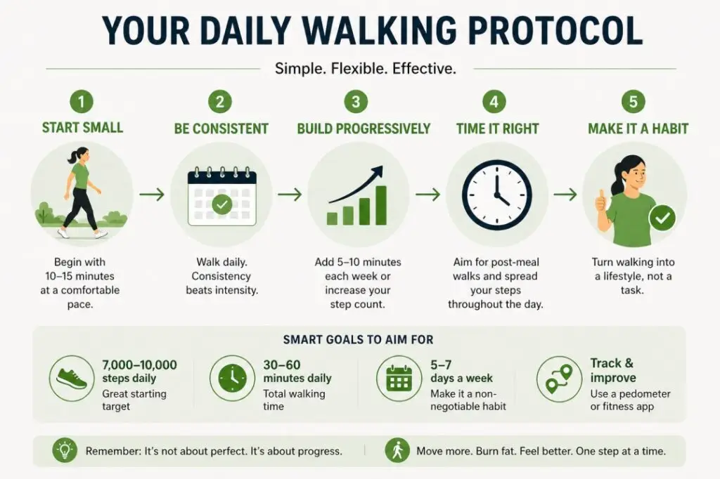 daily walking routine plan for fat loss beginners
