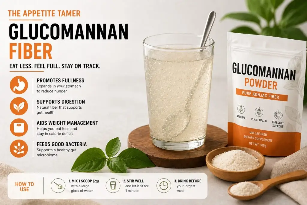 “glucomannan fiber supplement for appetite control and fat loss”