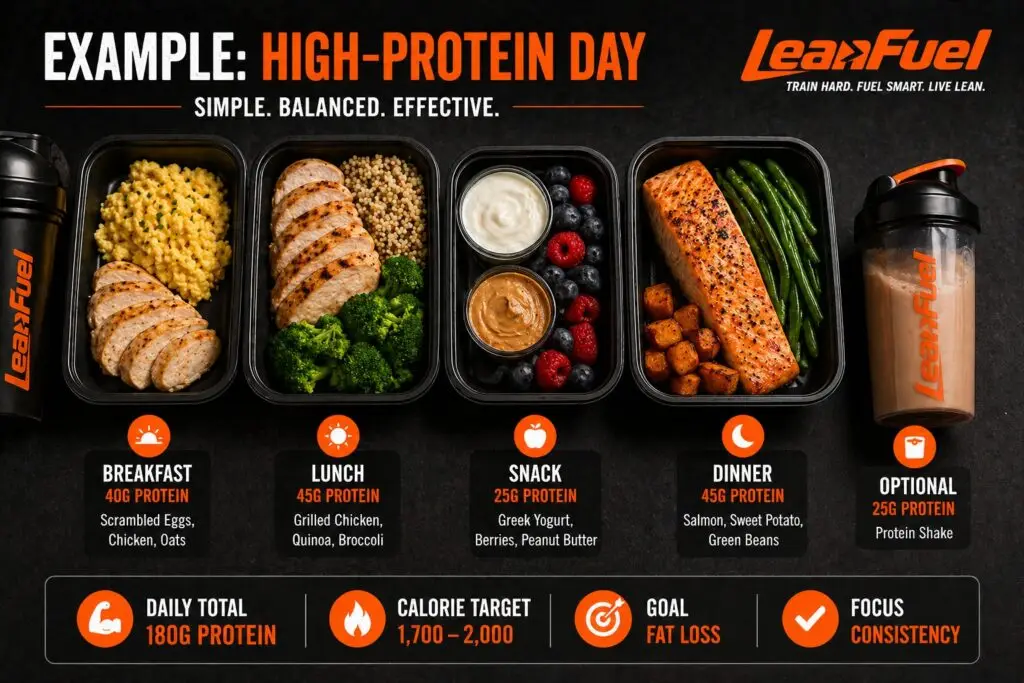 “balanced meal with protein fiber and carbs for fat loss”