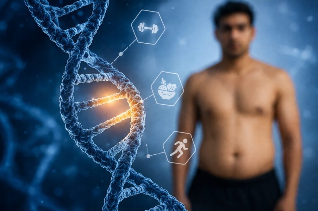 genetics influence on body fat distribution in indian men