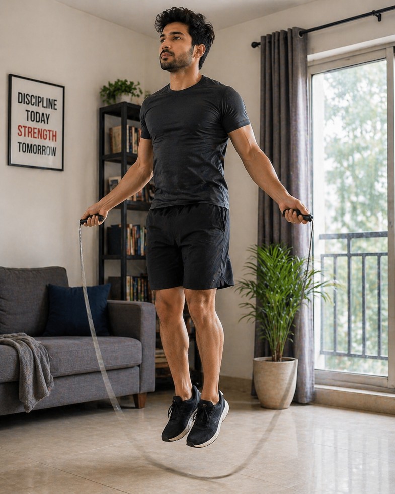 Beginner skipping rope technique for home workout