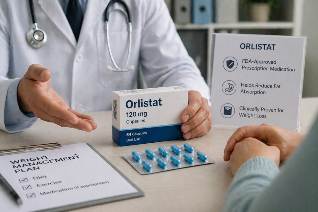orlistat weight loss medication approved by fda for fat absorption blocking