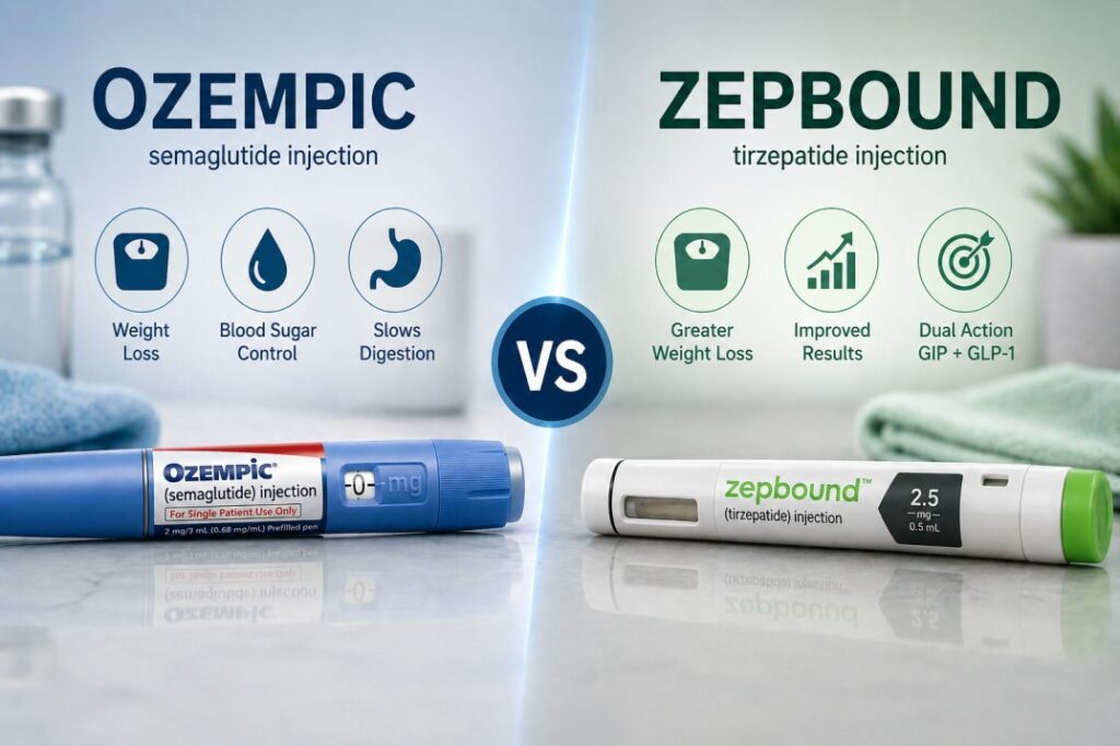 comparison between ozempic and zepbound weight loss medications