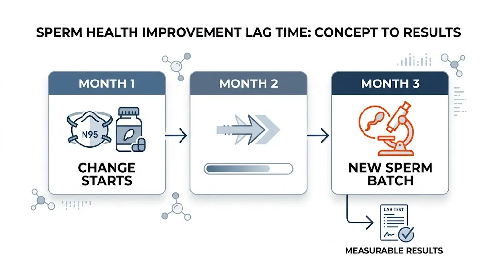 Three month timeline for sperm health improvement after reducing pollution