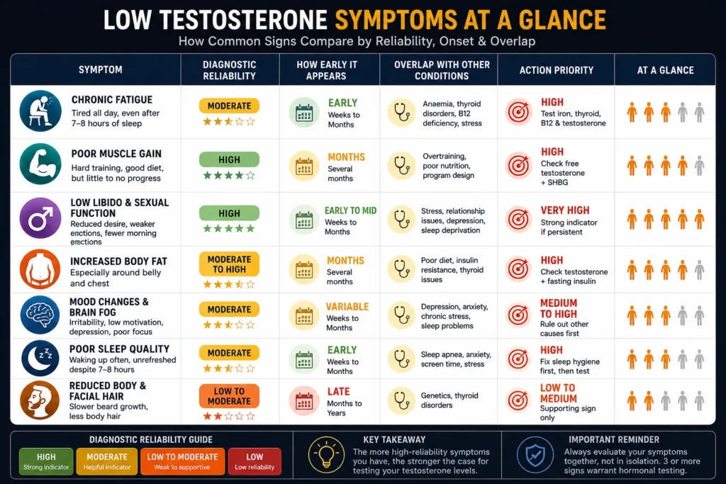 Low testosterone symptoms severity chart for young men