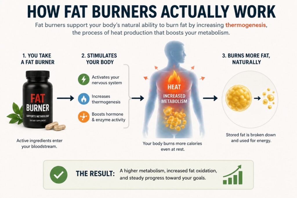 thermogenesis process showing how body burns fat and increases metabolism
