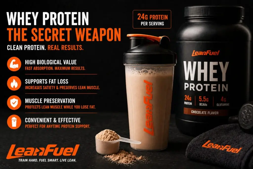"whey protein shake for fat loss and muscle preservation”