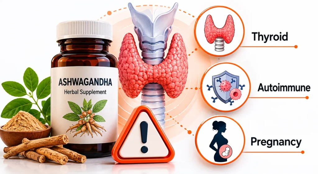 Ashwagandha safety warnings for thyroid and pregnancy conditions