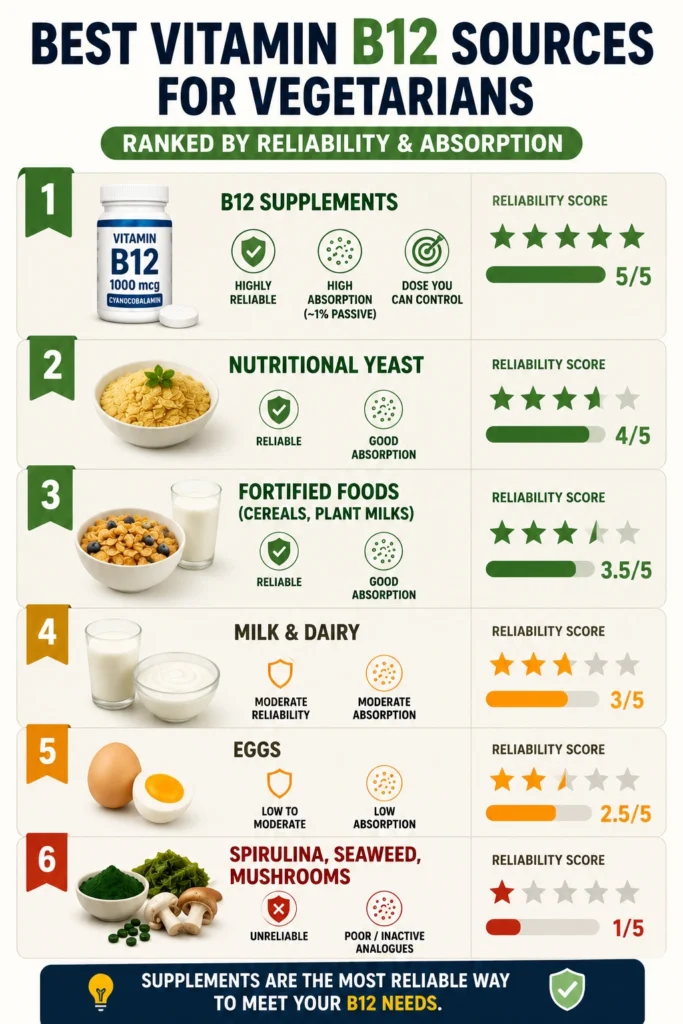 Best vitamin B12 sources ranked for vegetarian diets