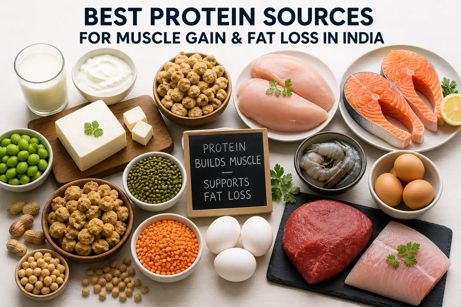best protein sources for muscle gain and fat loss in India foods