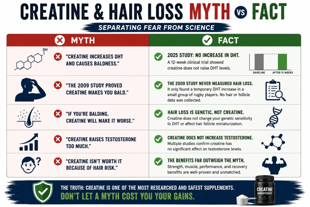 Myths and facts about creatine and hair loss