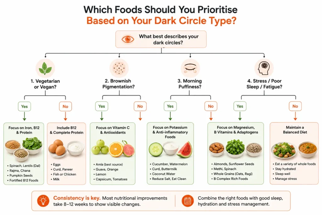 Food decision guide for different dark circle causes