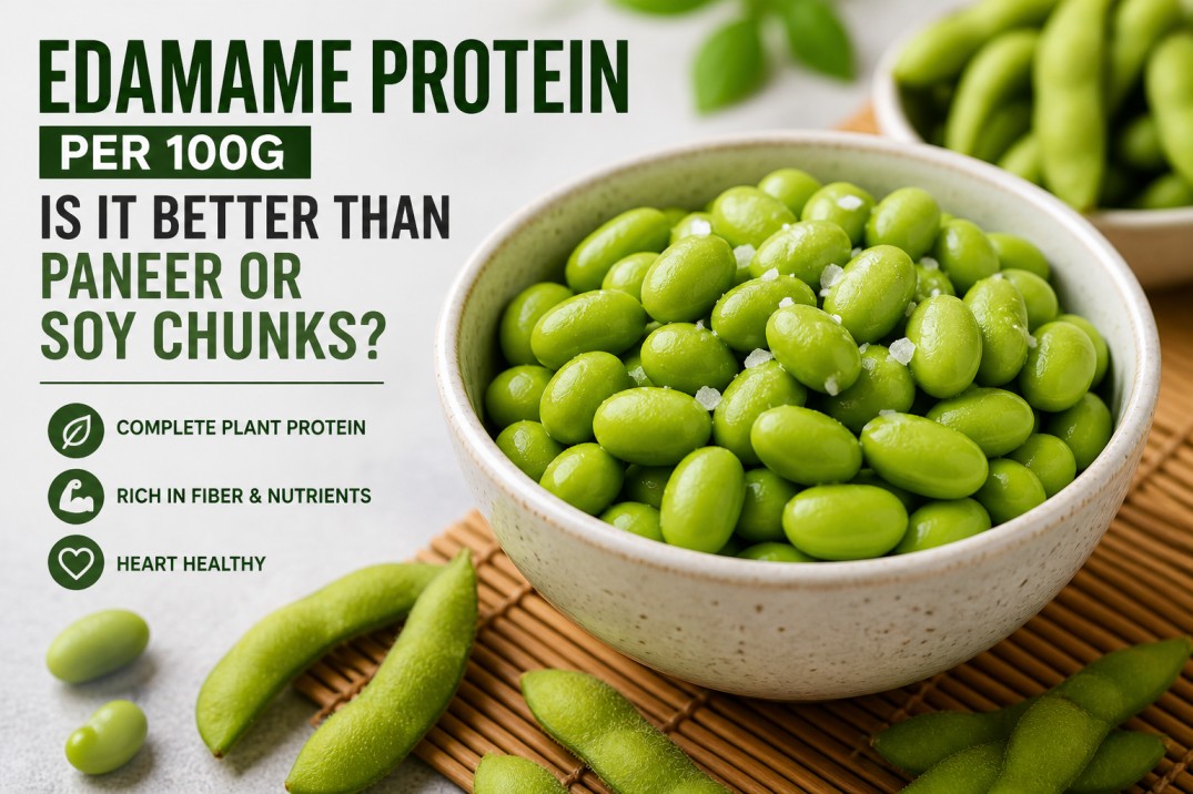 edamame protein per 100g in indian diet