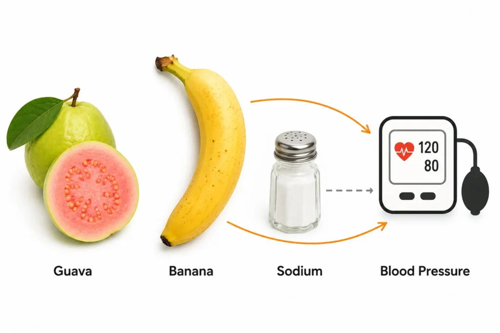 Guava compared with banana for potassium and blood pressure support