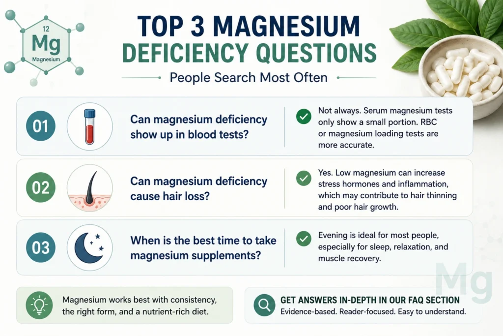 Frequently asked magnesium deficiency questions answered visually