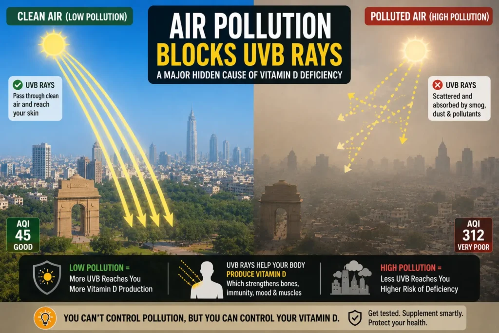 Delhi air pollution blocking ultraviolet rays needed for vitamin D