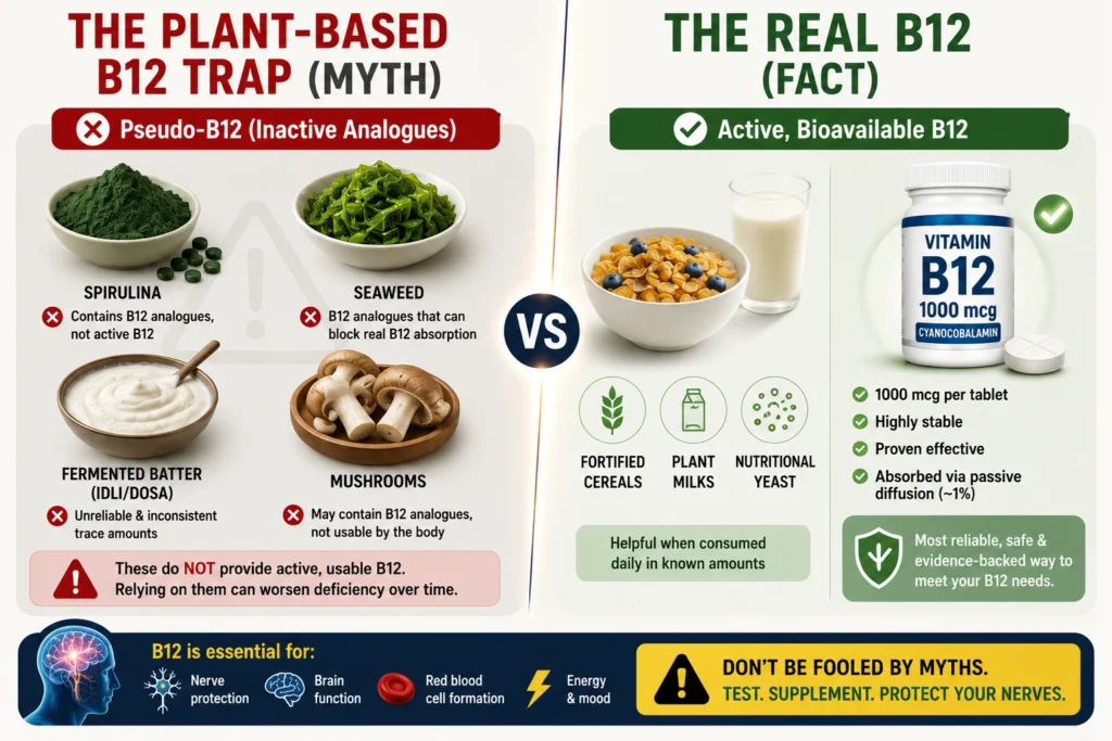 Spirulina and seaweed failing as reliable vitamin B12 sources