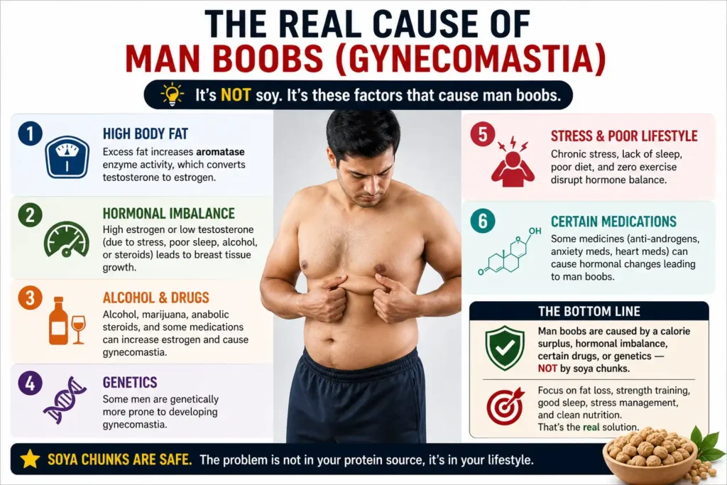 Real causes of gynecomastia including body fat and hormonal imbalance