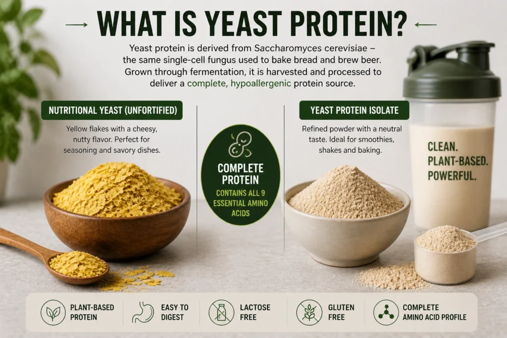 yeast protein powder and nutritional yeast flakes
