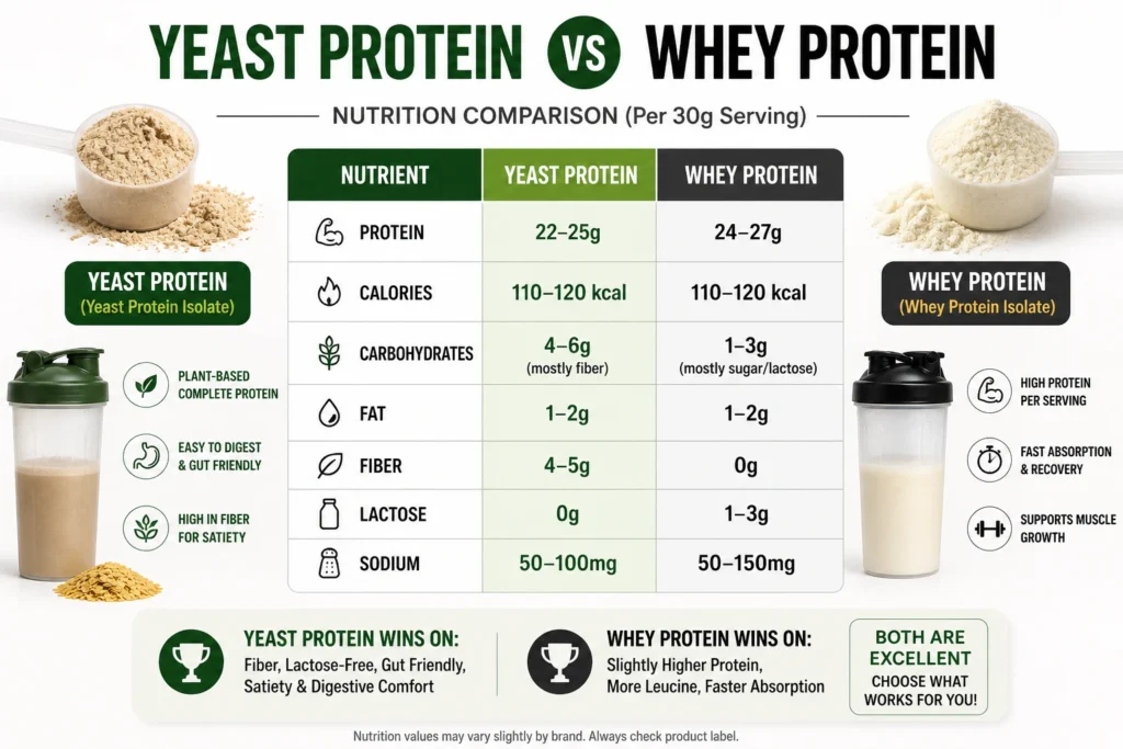 yeast protein powder and nutritional yeast flakes