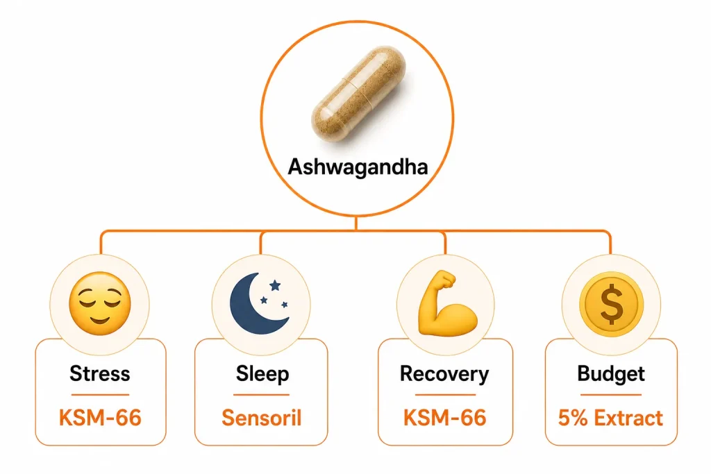 Choosing ashwagandha extract based on stress sleep and recovery