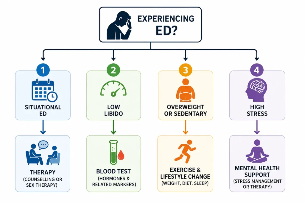 Decision pathway for young men experiencing erectile dysfunction symptoms