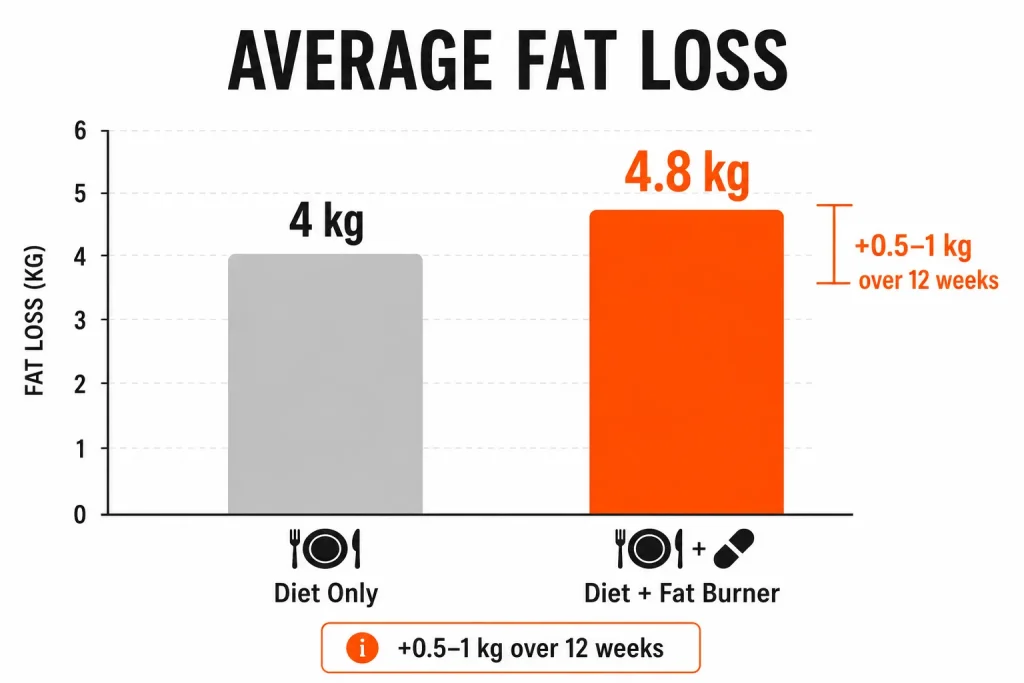 Research comparison of diet alone versus fat burner results