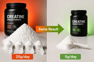 Creatine loading phase compared with standard daily dosing
