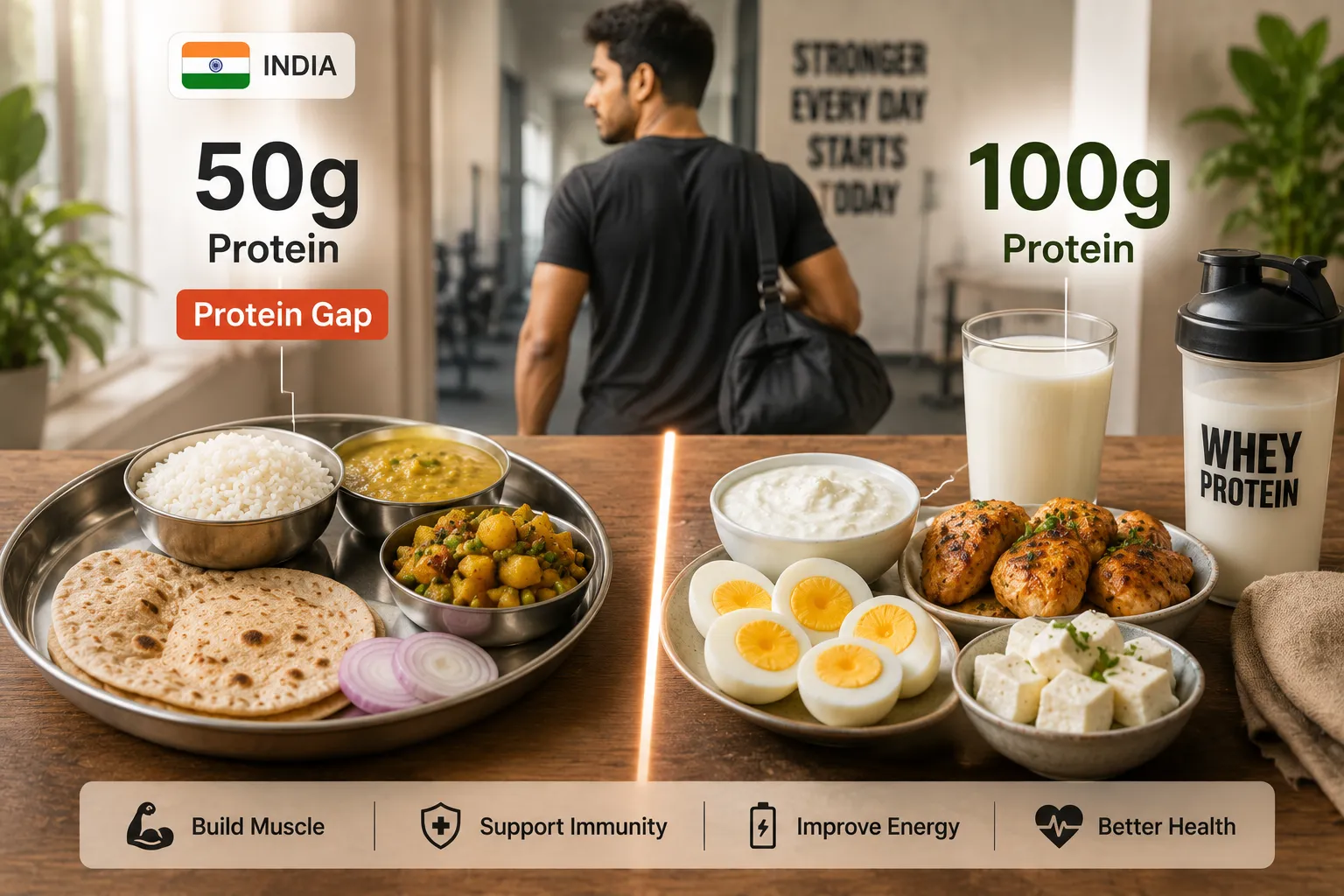 how much protein does an Indian need per day