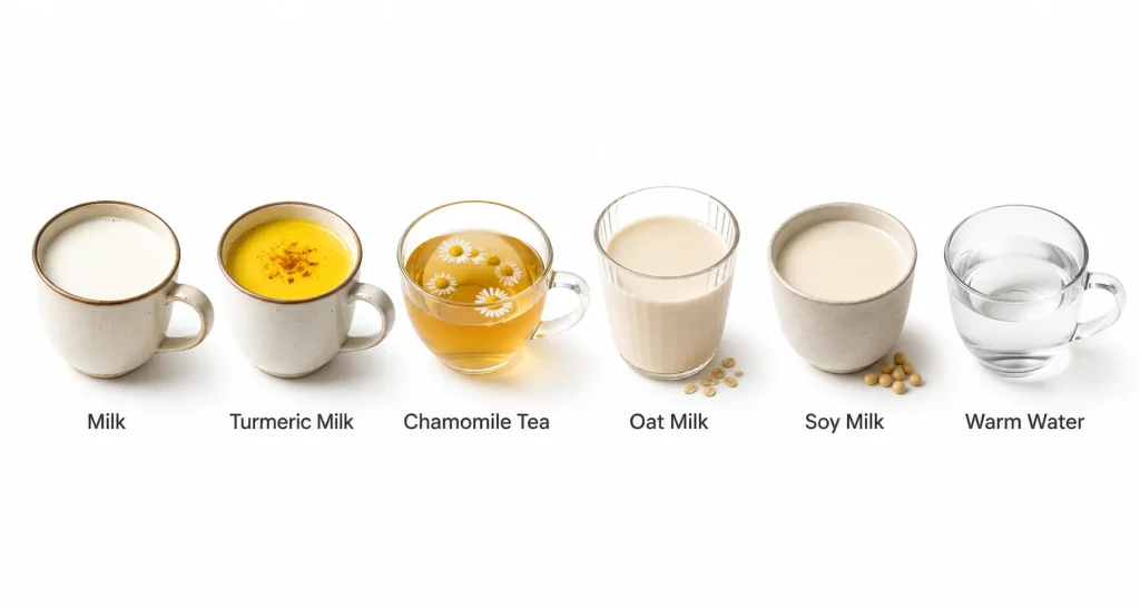 Common bedtime drinks compared side by side for sleep