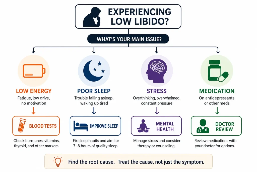 Decision pathway for men experiencing persistent low libido