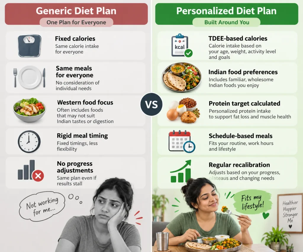 Personalized diet plan compared with a generic weight loss diet